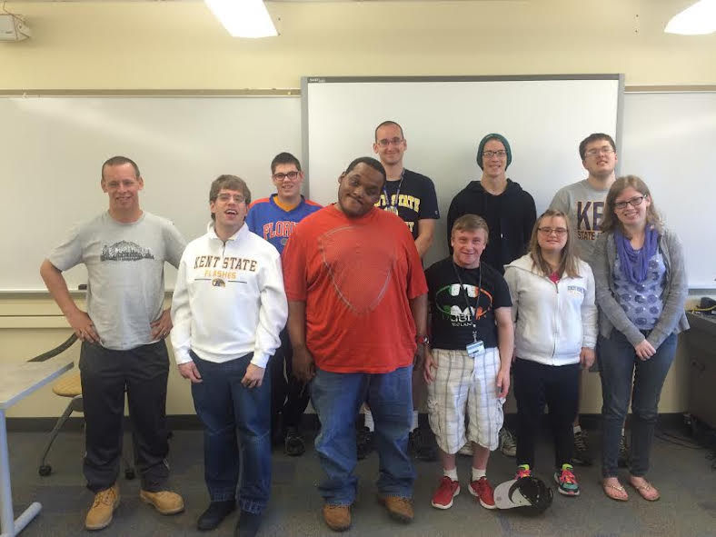 The students of the Career and Community Studies program at Kent State gather in White Hall on April 18, 2016 for class.