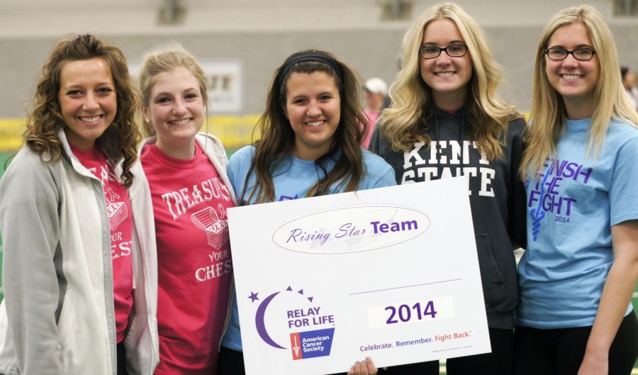 Individuals supporting family members and friends came together to form the Rising Star team in this year's Relay for Life event held at Dix Field House, Saturday and Sunday.