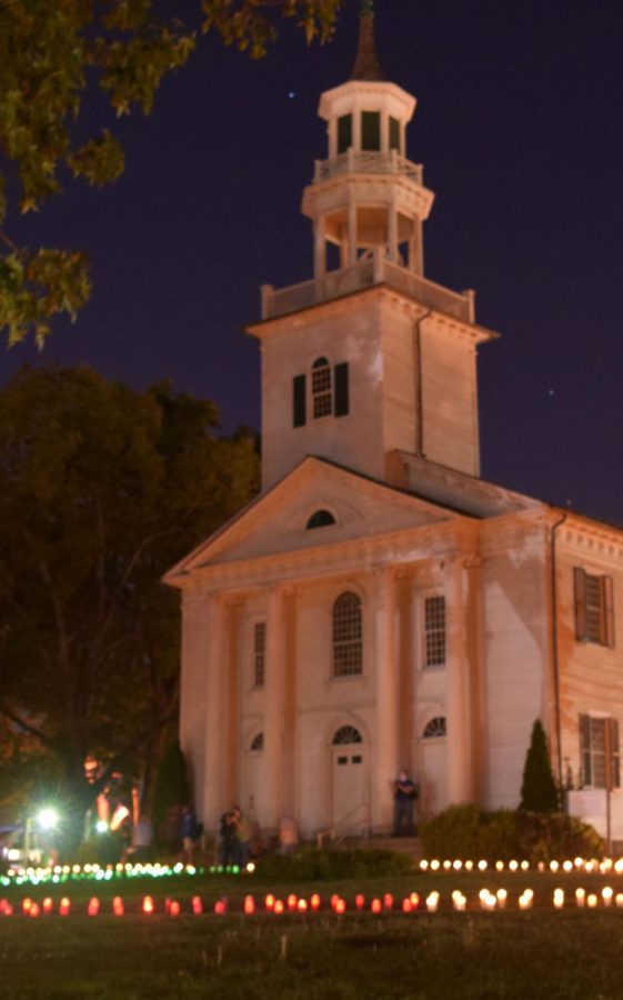 The historic Tallmadge Circle Chruch during the 9/11 candle light vigil at the Tallmadge Circle Sunday, September 11, 2016.