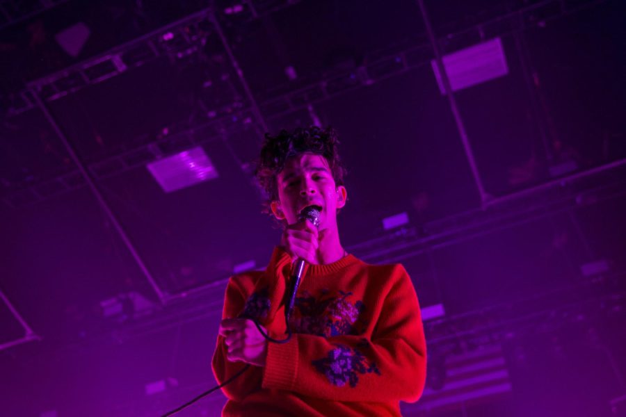 Matthew Healy, lead singer of The 1975, performs in the Memorial Athletic and Convocation Center at Kent State University on Oct. 30, 2016.