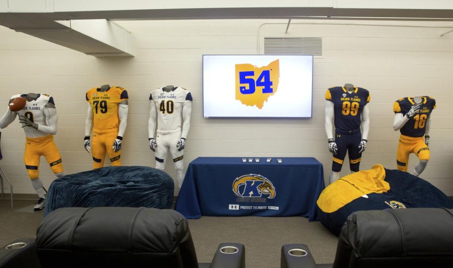 Photo courtesy of Nate Manley The Jason Bitsko Team Lounge dedicated to former Kent State offensive lineman Jason Bitsko, who passed away in Aug of 2014. The lounge was dedicated to him on Saturday, Oct. 22, 2016.