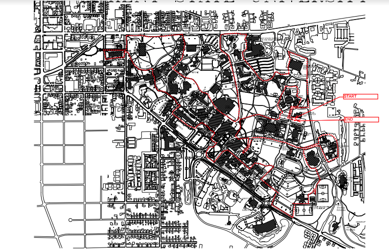 The course map that the participants followed.