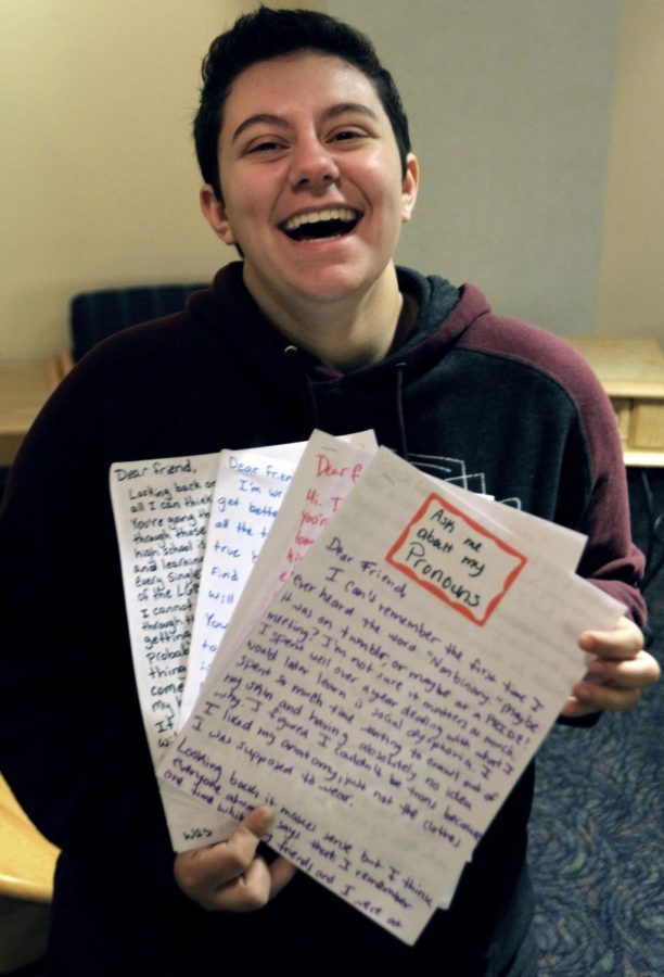 Sophomore chemistry major Irene Altieri, pictured on Friday, Nov. 4, 2016, started the "It Gets Better" booklet through the LGBTQ Student Center. Altieri and other interns at the center have written "It Gets Better" letters and delivered them to local high schools to try to help young LGBT students with the coming out process.