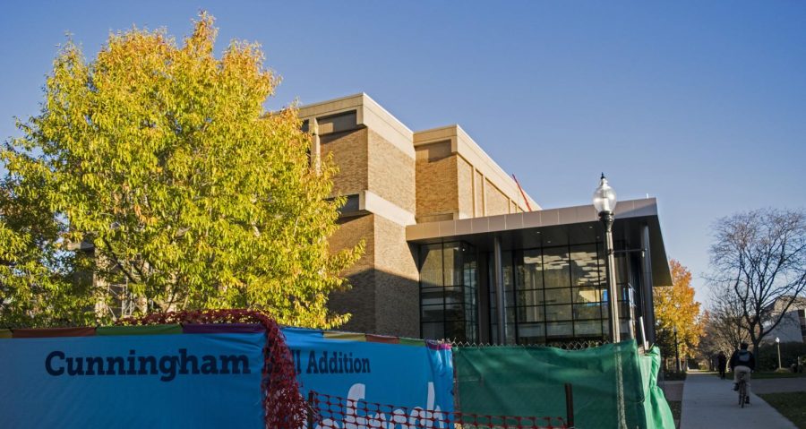 Cunningham Hall as it goes through renovations at Kent State Univeristy on Sunday, Nov. 13, 2016