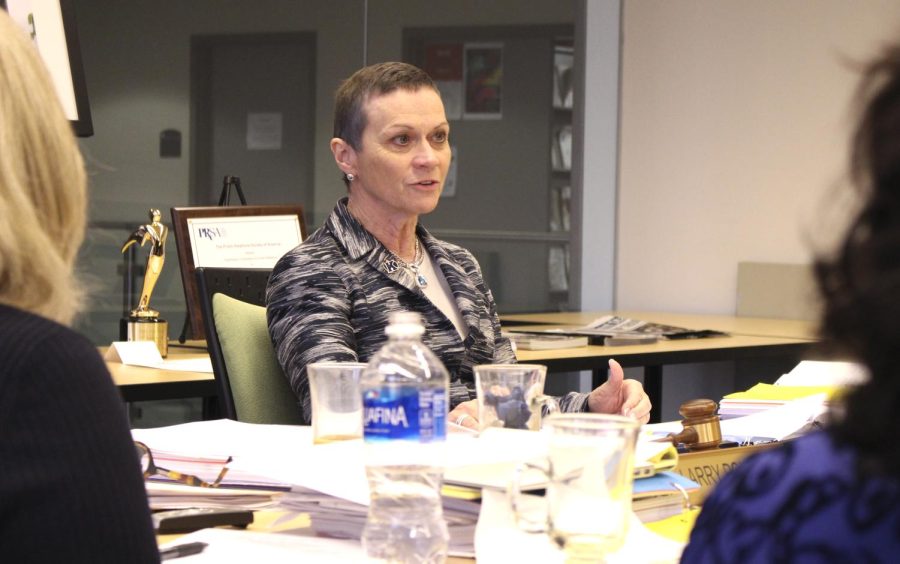 Photo courtesy of Adriona Murphy University President Beverly Warren speaks during a board of trustees meeting Tuesday, Dec 7.