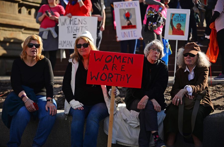 Women gathered in Cleveland to protest Donald Trump's inauguration and voice support for women's and human rights at the Cleveland Women's March on Saturday, Jan. 21, 2017. Cities all around the country and the world held marches of their own in solidarity.