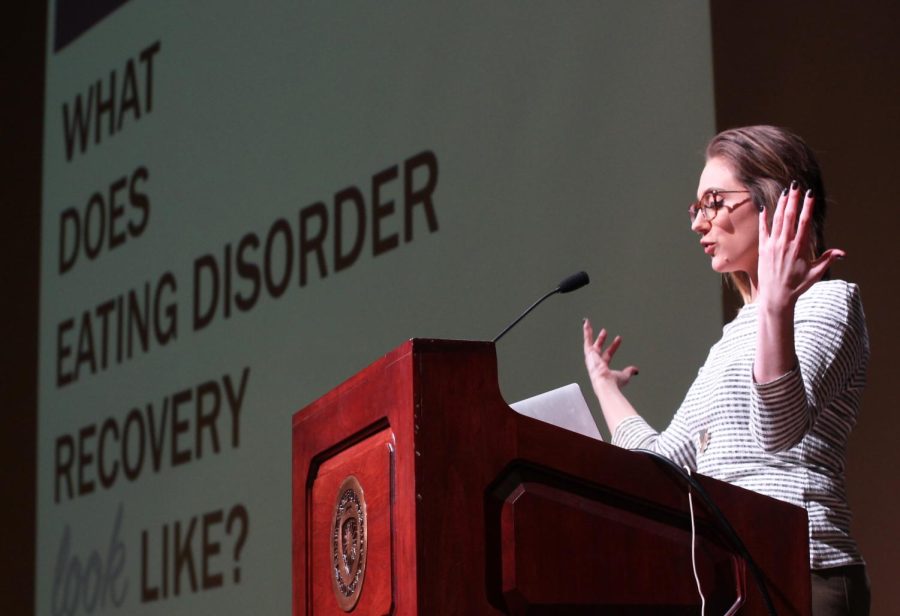 Melissa Fabello, Managing Editor of Everyday Feminism, speaks at KSU on February 20, 2017. Fabello discusses self-care practices and eating disorders for National Eating Disorders Awareness Week.