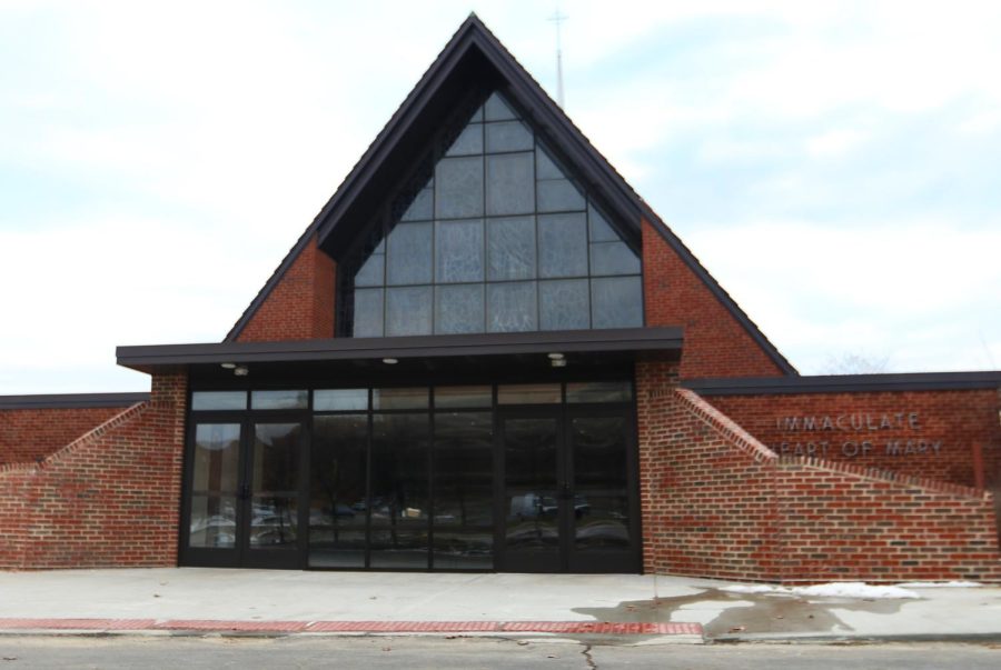 The Kent State University Parish Newman Center with its newly installed front door on Sunday, Feb. 5, 2017.