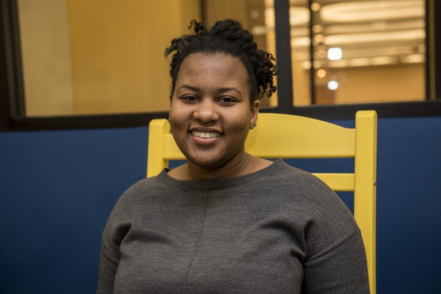 Conservation Biology senior and BUS President Jaynell Nicholson smiles for a portrait on Monday, Feb 6, 2016.