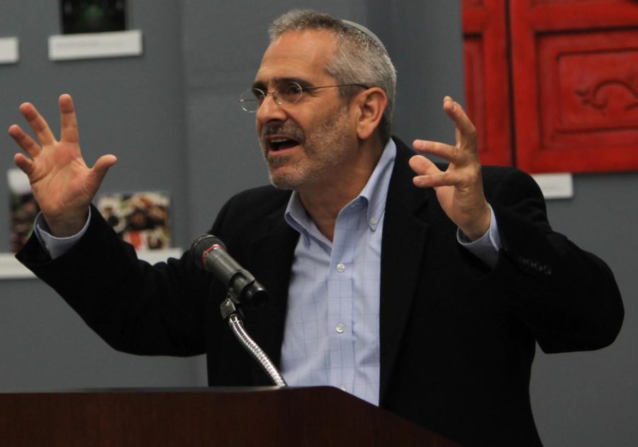 Steven Greenberg from Boston, Massachusetts, speaks in the Kent State University Library on March 6, 2017. Greenberg is an openly gay Jewish rabbi and author.