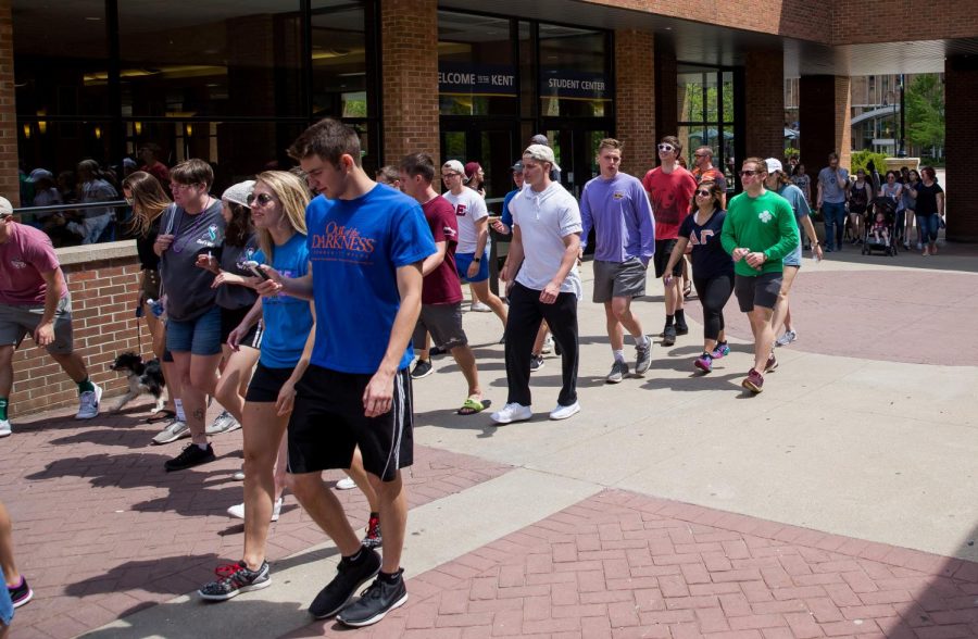 Students and community members participate in the American Foundation for Suicide Prevention's “Out of the Darkness” Walk on Sunday, April 30, 2017.