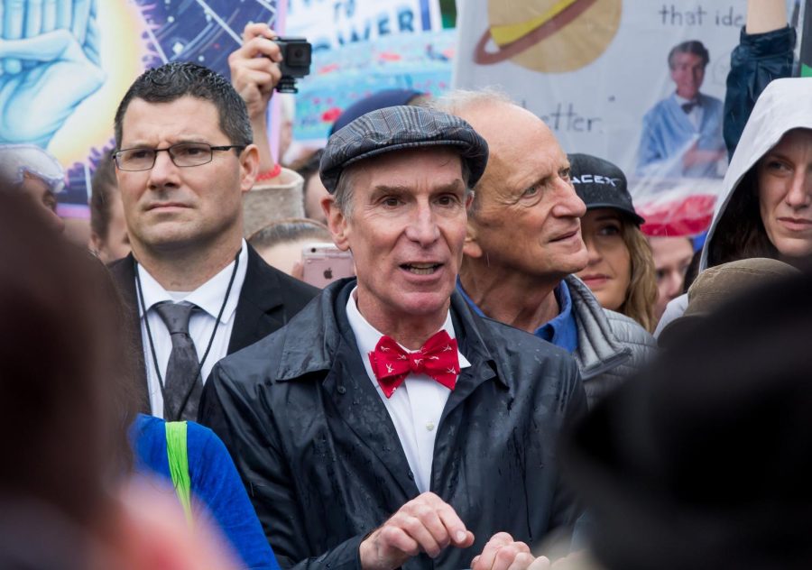 Bill Nye, "The Science Guy," leads the March for Science down Constitution Avenue in Washington, D.C. on Saturday, April 22, 2017.