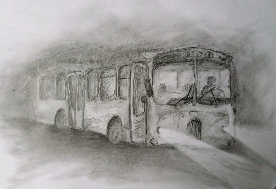 Ride a bus illustration