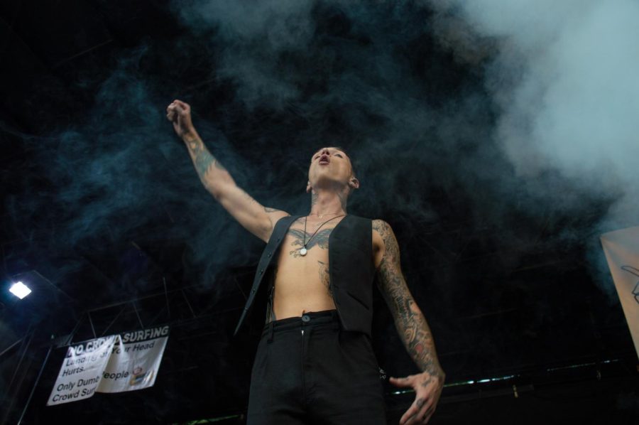 Andy Black performs at the Cuyahoga Falls date during the Vans Warped Tour on Tuesday, July 18, 2017.