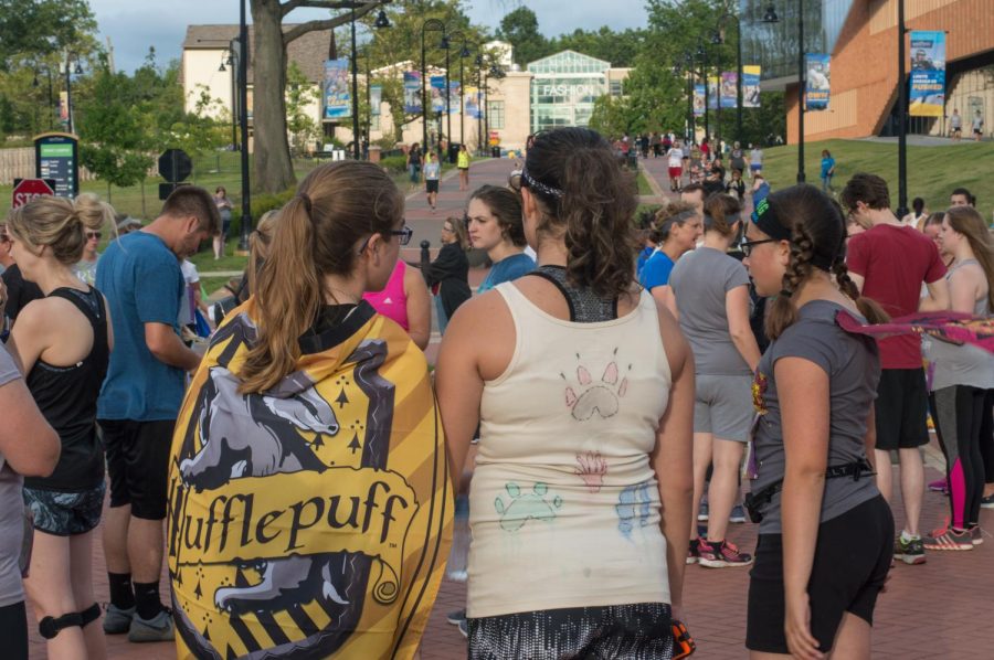 Participants gather at the starting line in preparation for the Potterfest 5k on July 28. 