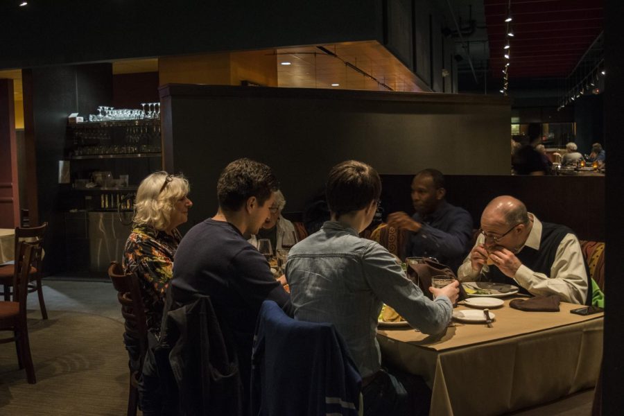 Individuals enjoying dinner at Bricco in Kent on April 6, 2017.