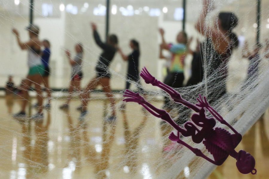 Students and community members dance during the Zombie Zumba-thon at the Rec Thursday, Oct. 26, 2017.