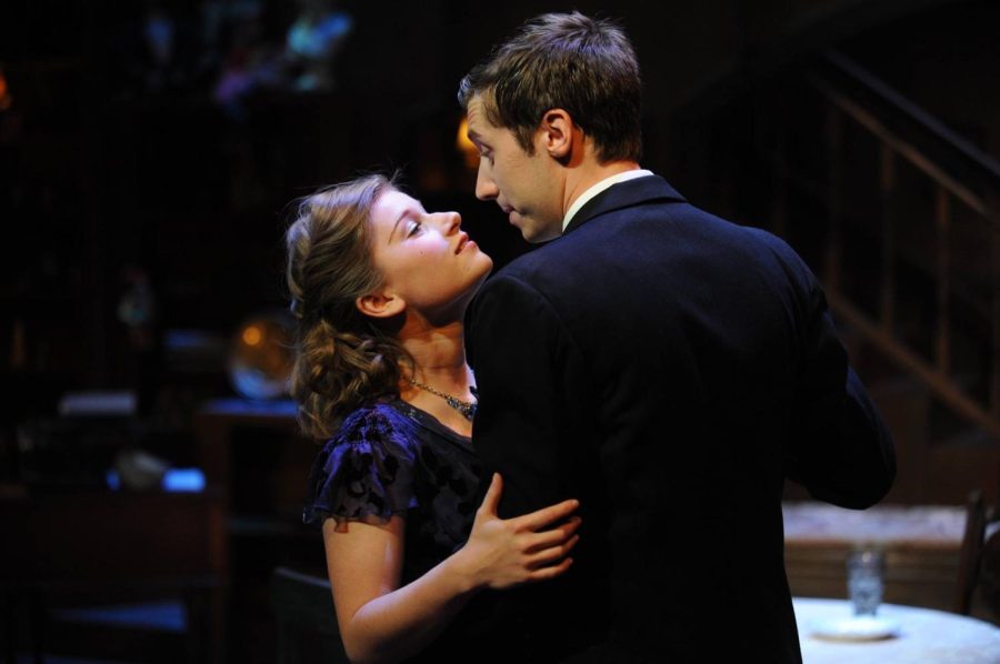 Scott Miesse dances with Maddie Drees in the 2014 Kent State production of "You Can't Take It With You."