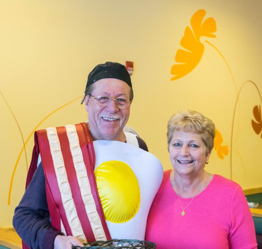 Dave and Karen Leggett pose for a photo during the Chocolate Walk in downtown Kent Feb. 10, 2018.