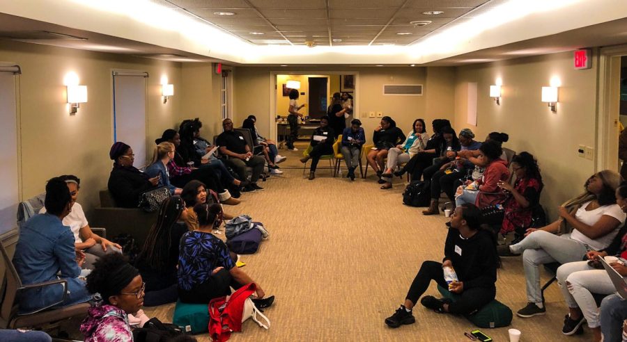 Women gather as "Where Do Black Women Go to Cry" educates undergrads, grads and faculty on mental health awareness in the black community.