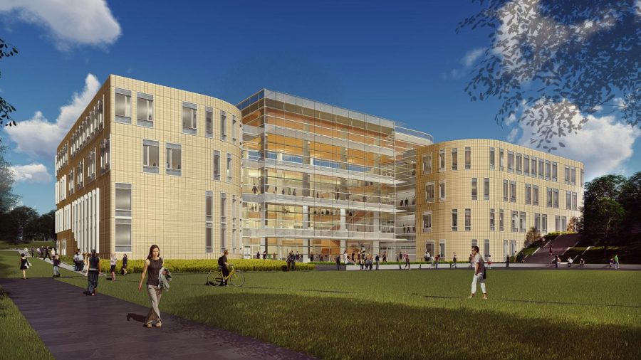 The proposed exterior design from Hemingway Development for the new College of Business and Administration building. 