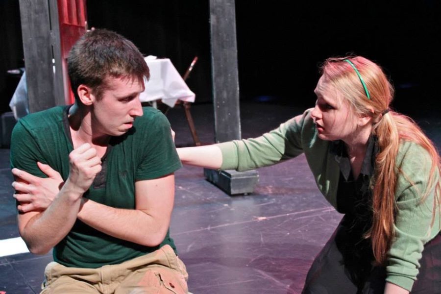 Kent State graduate Scott Miesse performs with Lauren Odioso in his self-written play "Abnormal" at the Kent State Student Theatre Festival in 2015.