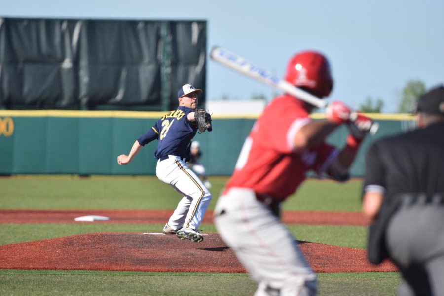 Kent State senior Jared Skolnicki winds up for a pitch during the Flashes' 7-2 win over Miami (OH) to advance to the MAC Championship. Skolnicki struck out eight Redhawks in 8 2/3 innings.