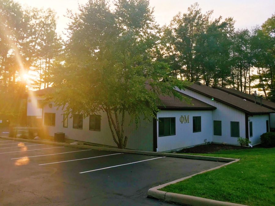 The newly opened Phi Mu sorority house is seen on the evening of August 31, 2018.