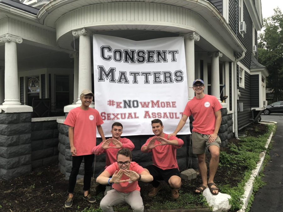 The Delta Tau Delta fraternity house on Main Street put up a new banner that is 39 square feet. 