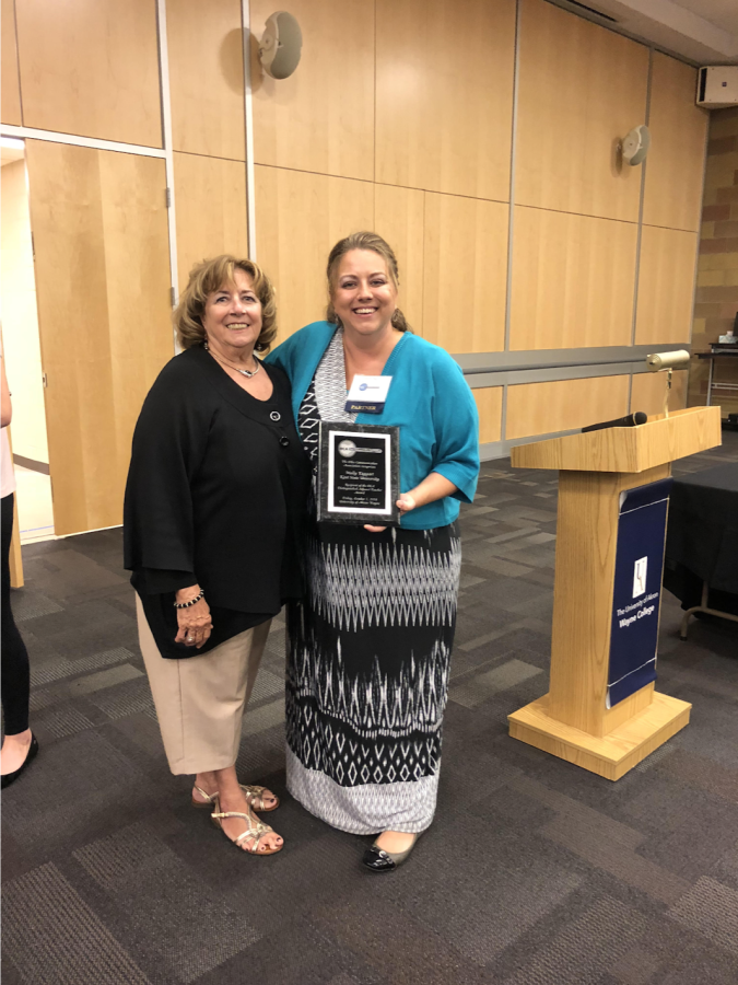 Professor Molly Taggart (right) and her mother, Connie Taggart at the Ohio Communication Association awards ceremony on October 5-6. 