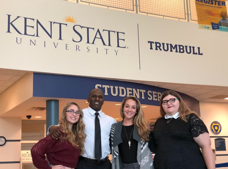 Kent State Trumbull's homecoming court From left: Raelyn O’Connell, Wayne Holloway, Brooklyn Bennett and Jessica Brumfield (not pictured: Dustin Tushar)