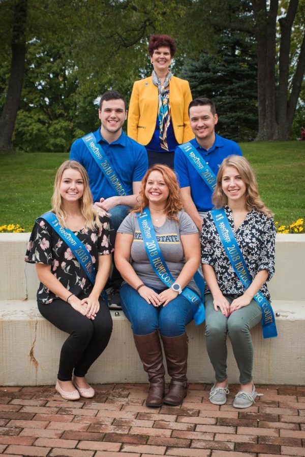 Kent State Stark's first ever Homecoming court.Top to Bottom: Dean Denise Seachrist, Michael Caiazza, Andrew Mulvey, Ashley Spellman, Joei Stallard and Caya Smarr.