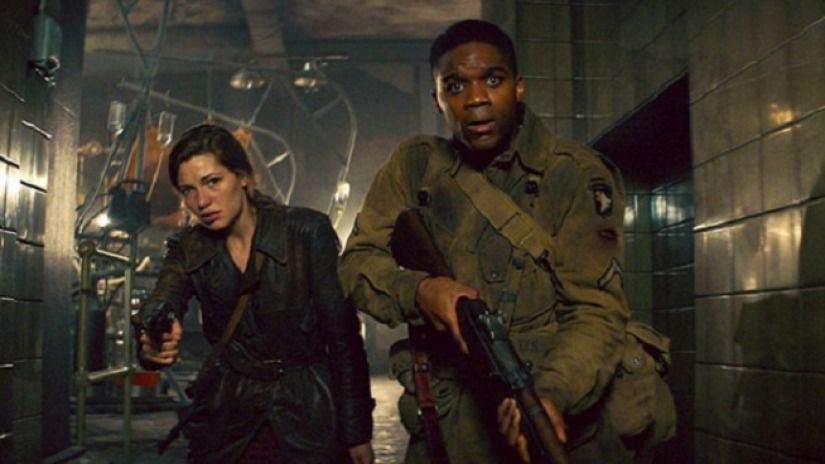 Mathilde Ollivier and Jovan Adepo in the World War II action-horror film "Overlord."