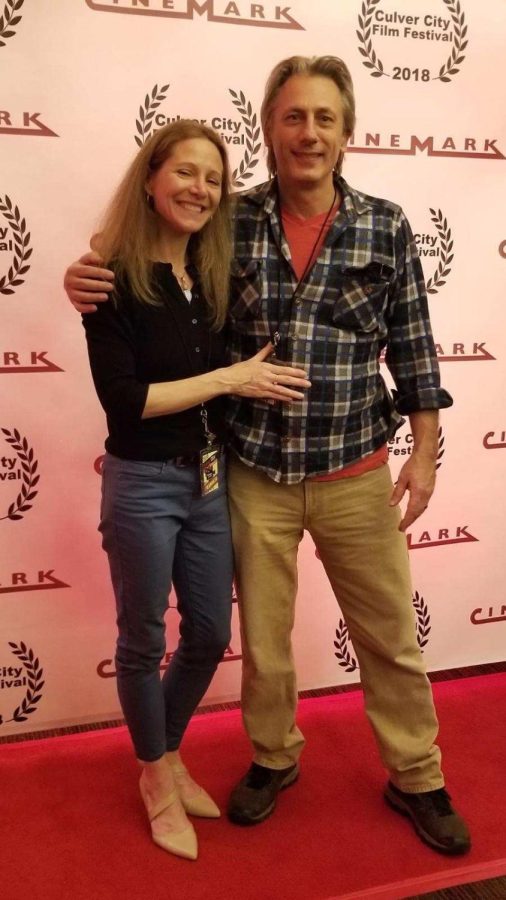 Film-making partners Chris Knoblock and Dana White winning The Best Feature Film at The Culver City Film Festival.