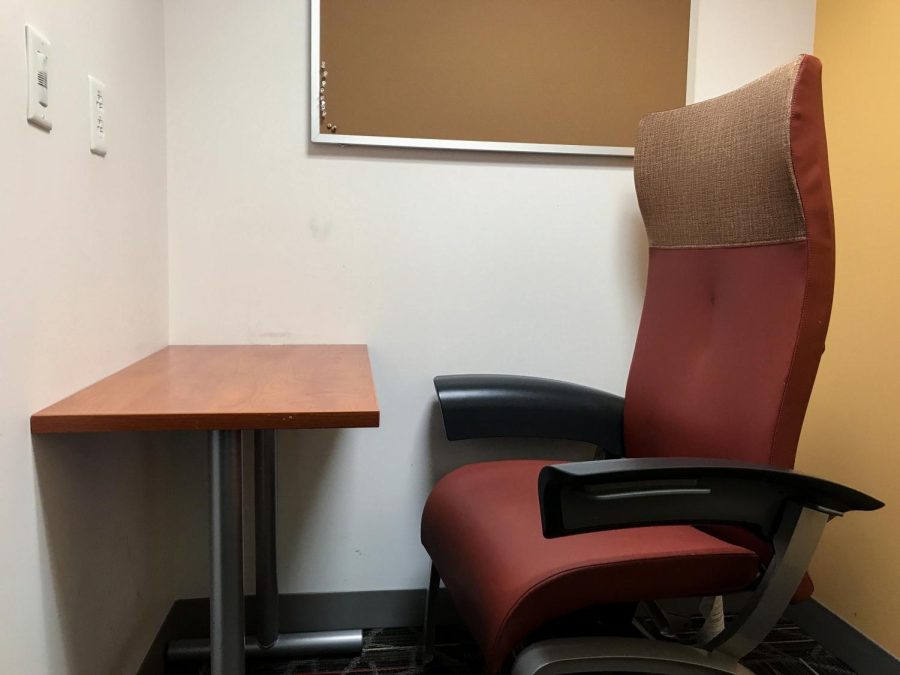 The interior of a lactation room on Kent's main campus. 