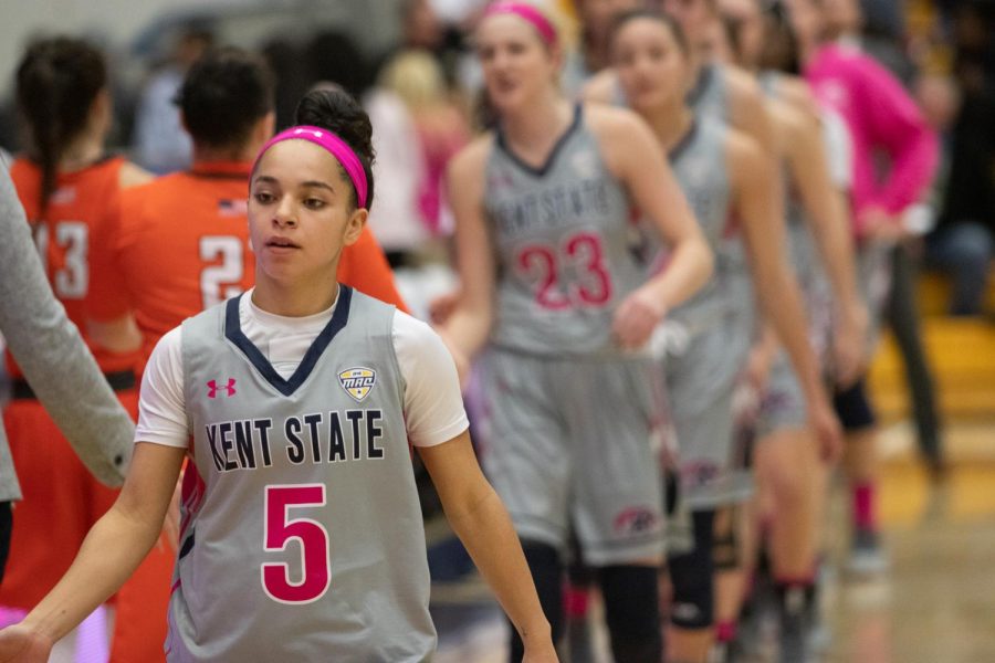 Freshman guard Mariah Modkins after Kent State's win over Bowling Green on Feb. 16, 2019.