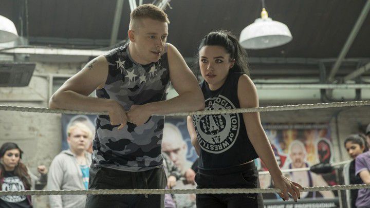 Jack Lowden and Florence Pugh in "Fighting with My Family."