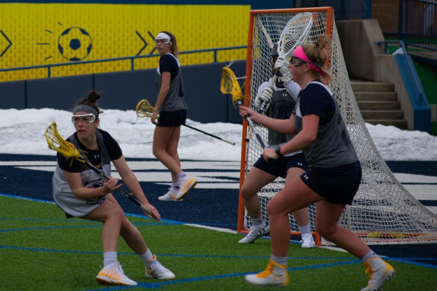 Lacrosse practice at Dix Stadium on February 4.