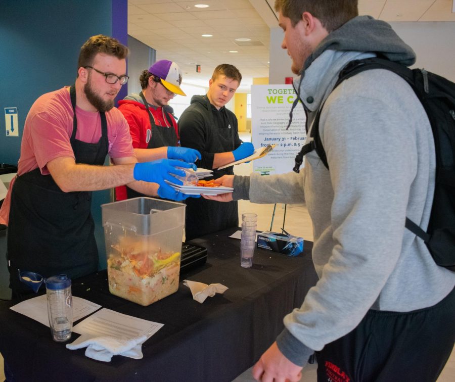 Students in the Conservation of Natural Resources class take waste and weigh it in Eastway Fresh Food Co. on Feb. 1.