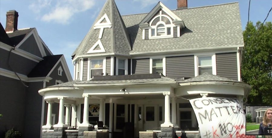 Kent State's Delta Tau Delta fraternity house on East Main Street.