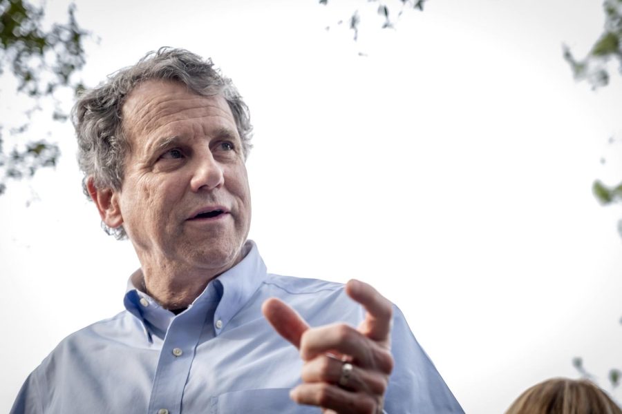 Sen. Sherrod Brown (D-OH) speaks during the Dorchester County Democrats' First Annual Oyster Roast in Summerville, SC, March 2, 2019. Brown stopped to speak during his "Dignity of Work" listening tour.