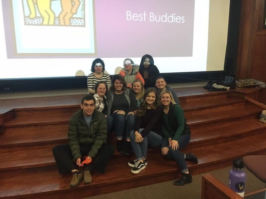 Members of Kent's chapter of Best Buddies International gather at an ice cream social they held Sunday, March 3.