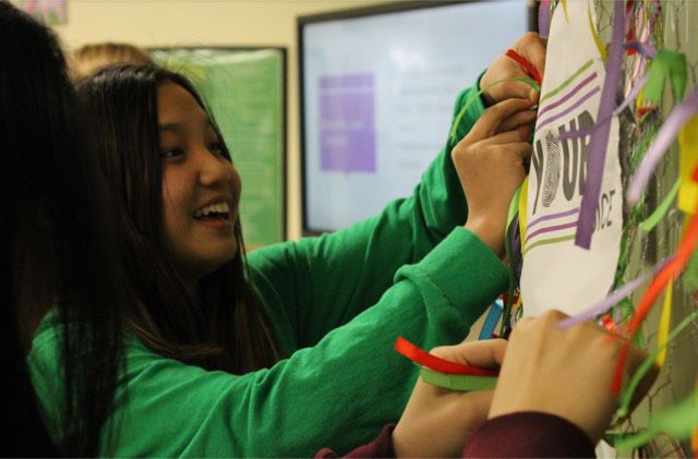 A student enjoys participating in Bateman Blue's diversity activities.