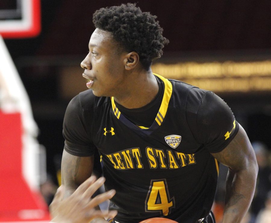 Antonio Williams looks to pass in the second half of Kent State's game against Miami (OH) on March 5. The Flashes won, 75-66. 