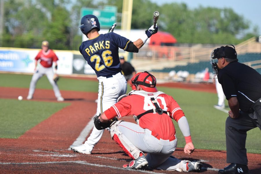 Kent State third baseman Pavin Parks swings Friday during the Flashes' 7-2 win over Miami (OH). Kent State won their 12th MAC Championship Saturday with a 14-0 win over the Redhawks. 