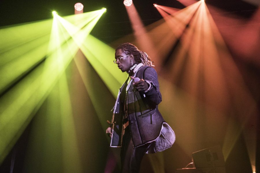 Young Thug performed in front of a light show in the MACC at FlashFest on Thursday, April 11, 2019.