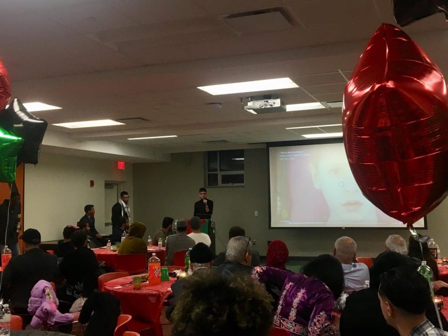 Mohammed El-Kurd performs a poetry piece about Palestine in Oscar Ritchie Hall. April 4, 2019.