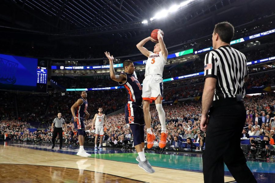 Virginia playing against Auburn on the NCAA men's Final Four tournament Saturday, April 6. 