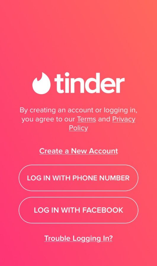 Tinder homepage