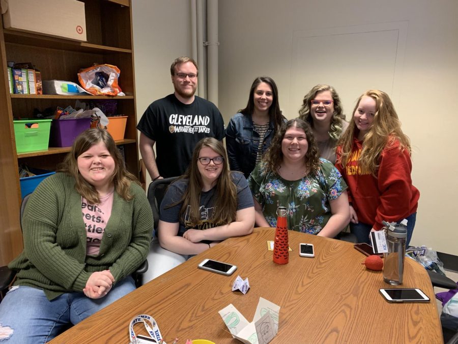 From left to right: Macey Ungrady (bottom row), Dan Meder, Emily Ankenbrandt (bottom row), Christine Morrison, Sarah Horvath (bottom row), Brynn Roberts, Bryanna Meloon 